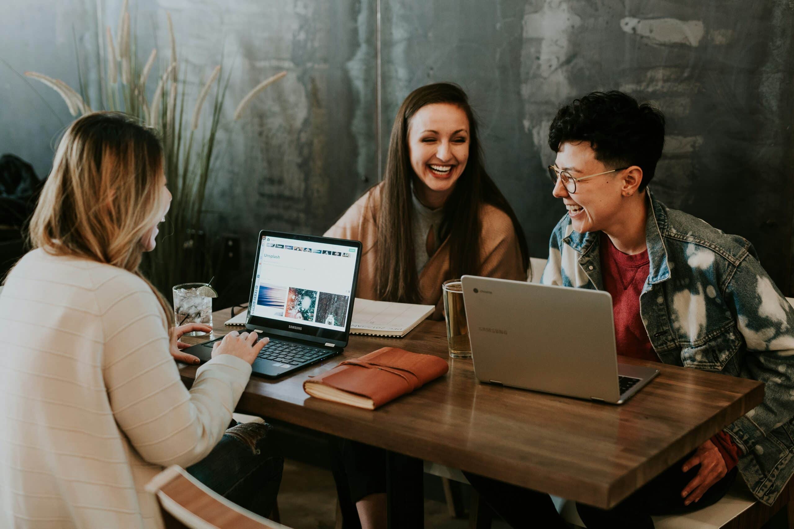 MSP team collaborating in a modern workspace